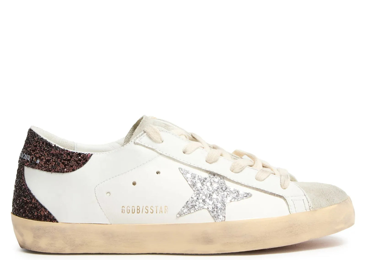 Davenzarry | Golden Goose Super-Star Silver Star Brown Glitter Heel - Women's | View 1