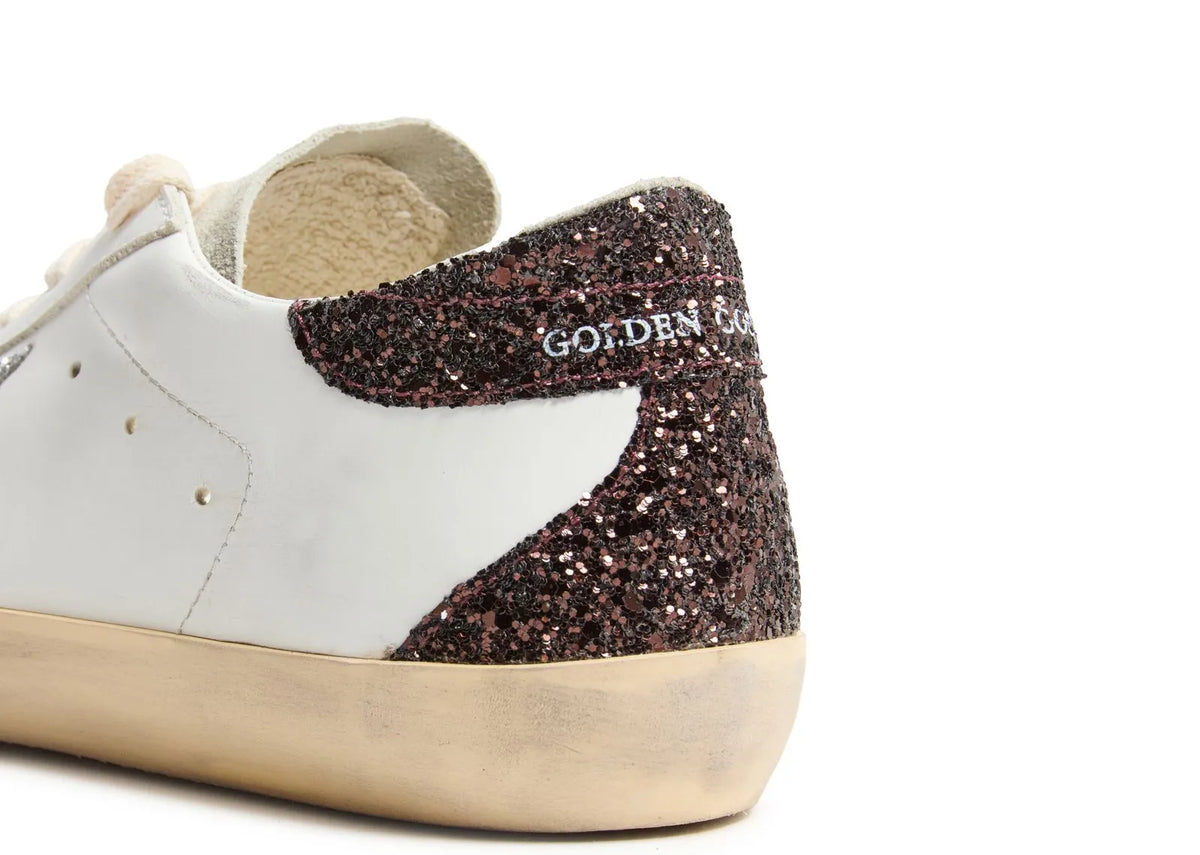 Davenzarry | Golden Goose Super-Star Silver Star Brown Glitter Heel - Women's | View 5