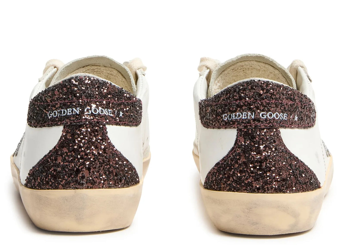 Davenzarry | Golden Goose Super-Star Silver Star Brown Glitter Heel - Women's | View 3