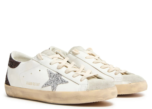 Davenzarry | Golden Goose Super-Star Silver Star Brown Glitter Heel - Women's | View 2