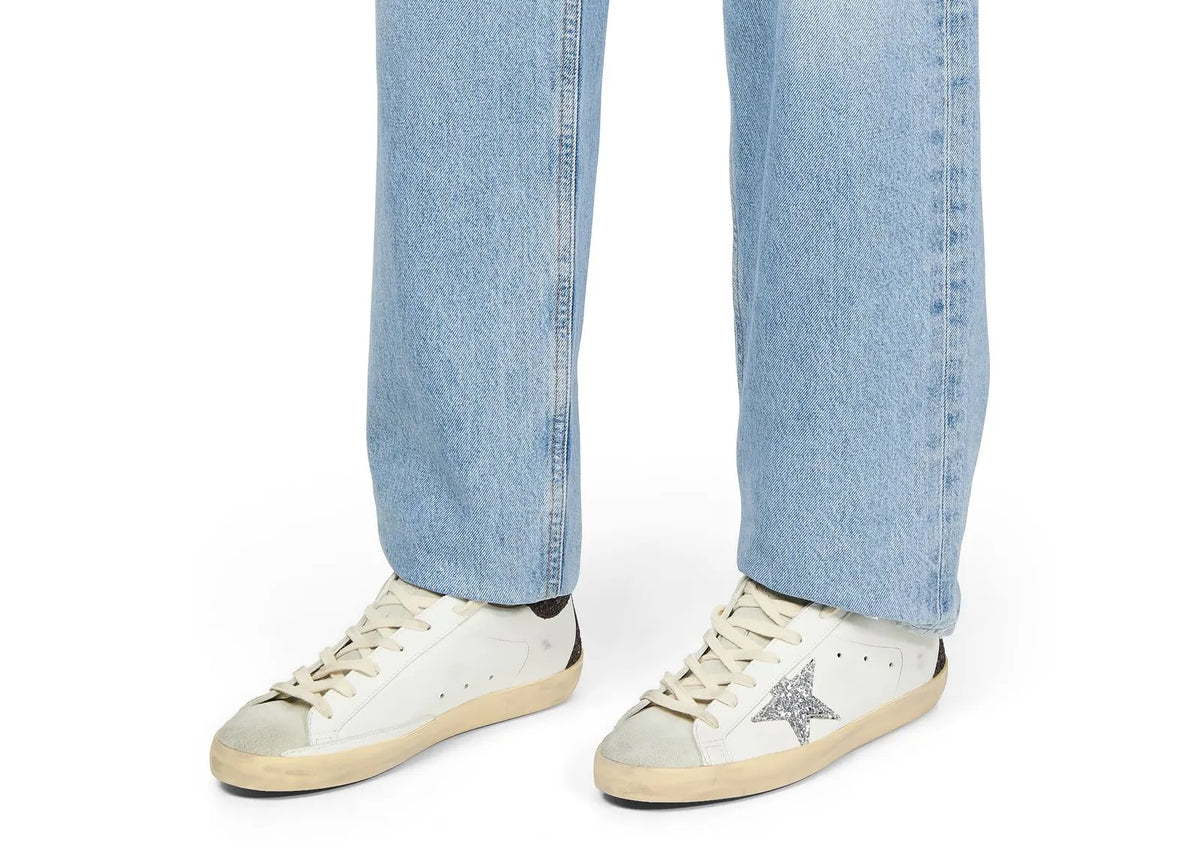 Davenzarry | Golden Goose Super-Star Silver Star Brown Glitter Heel - Women's | View 4