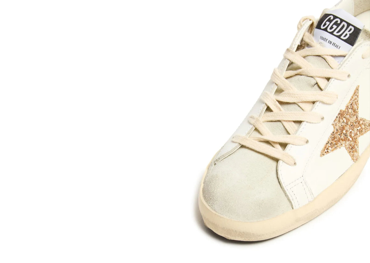 Davenzarry | Golden Goose Super-Star White Ice Gray Gold Glitter - Women's | View 7