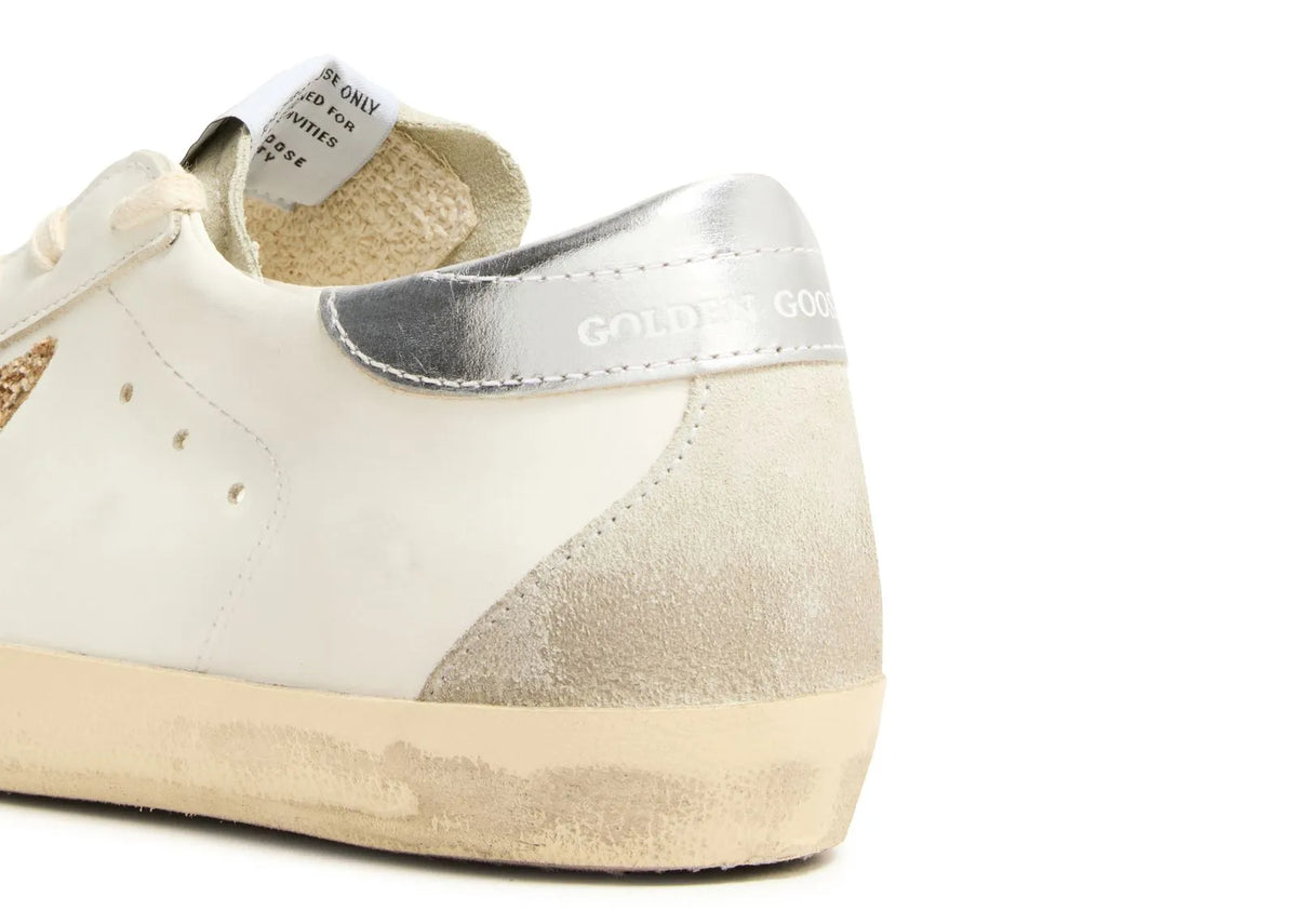 Davenzarry | Golden Goose Super-Star White Ice Gray Gold Glitter - Women's | View 6