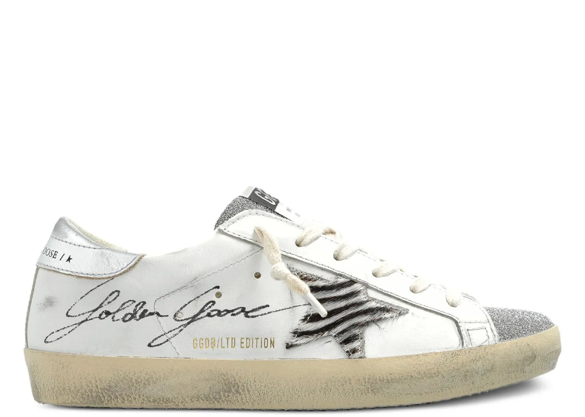 Davenzarry | Golden Goose Super-Star White Leather Glitter LTD Edition - Women's | View 1