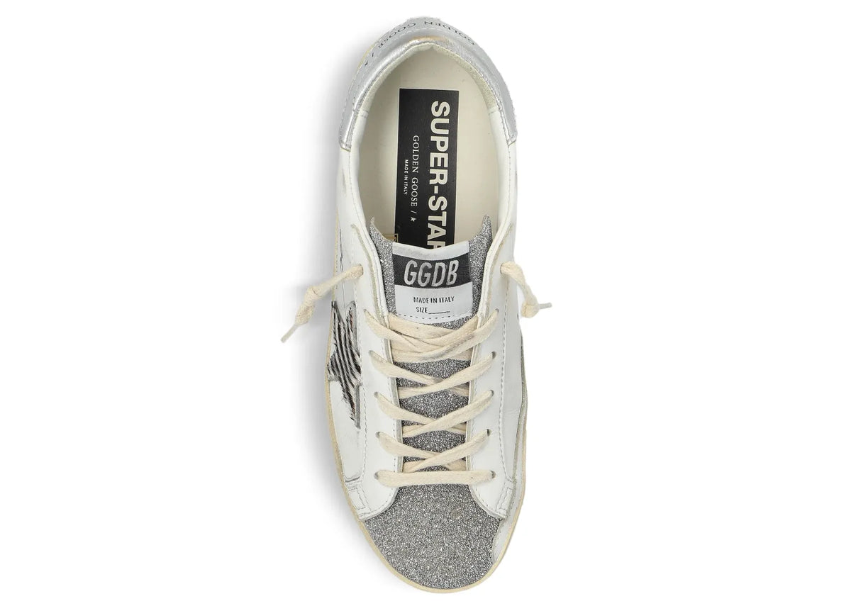 Davenzarry | Golden Goose Super-Star White Leather Glitter LTD Edition - Women's | View 3