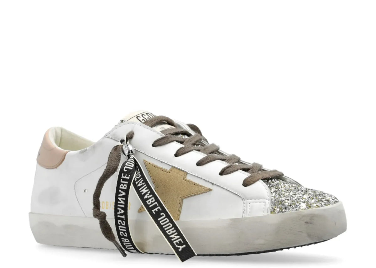 Davenzarry | Golden Goose Super-Star White Leather Multicolor Glitter Heel - Women's | View 2