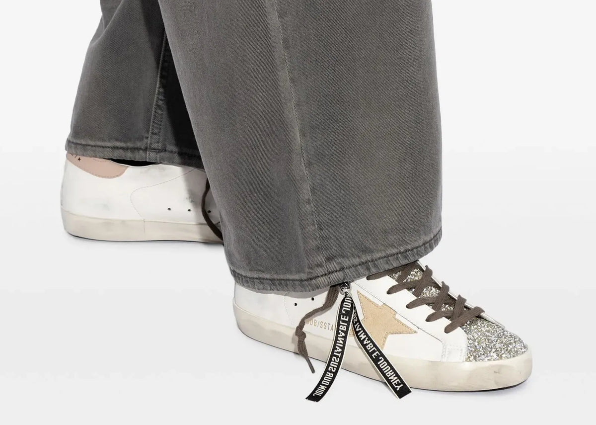 Davenzarry | Golden Goose Super-Star White Leather Multicolor Glitter Heel - Women's | View 3