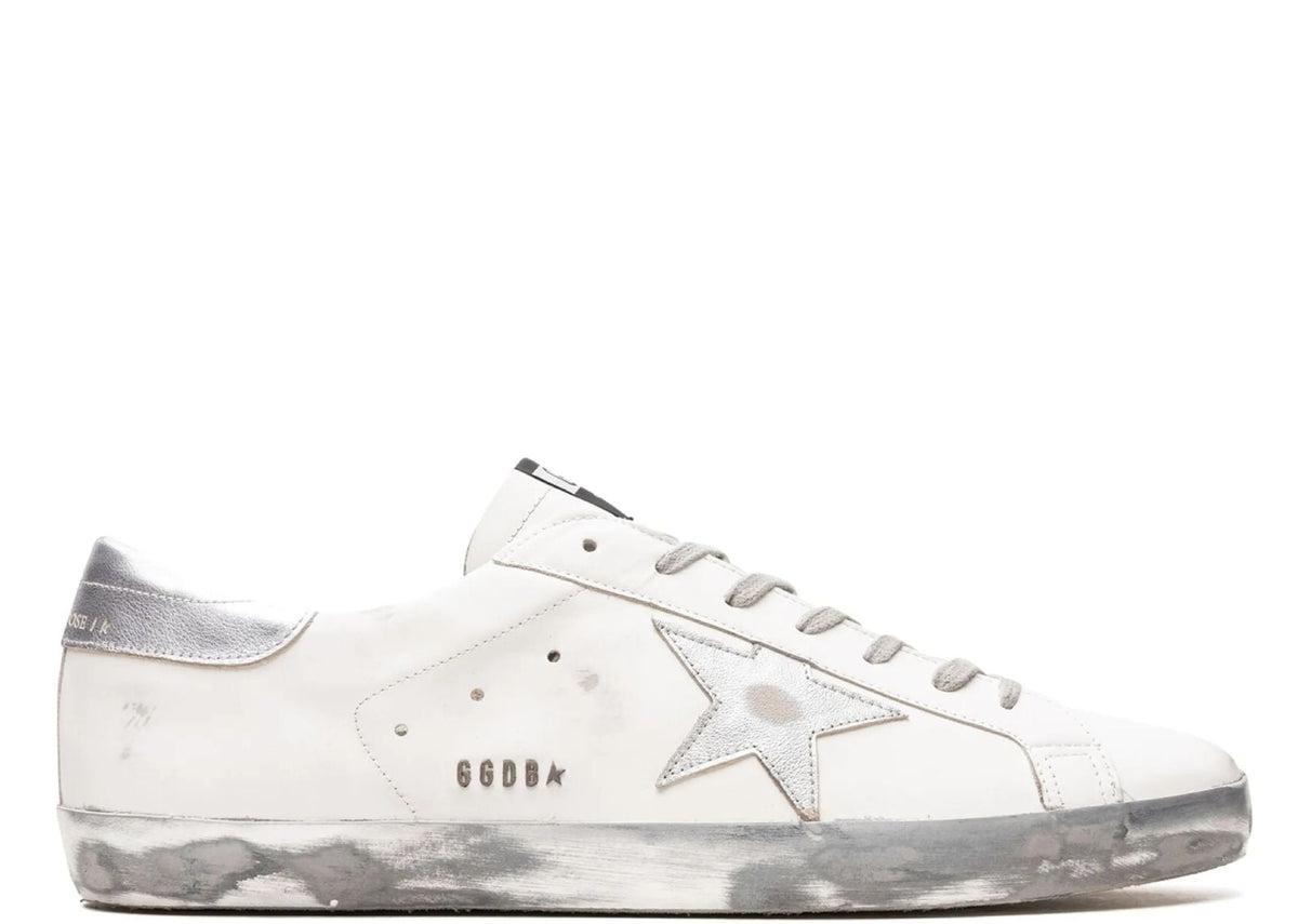 Davenzarry | Golden Goose Super-Star White Silver Glitter | View 1