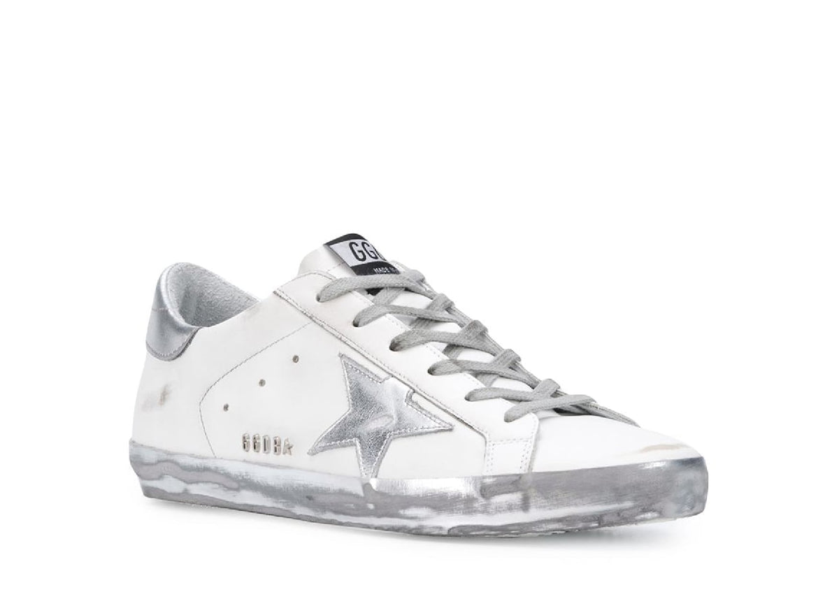 Davenzarry | Golden Goose Super-Star White Silver Sparkle - Women's | View 2