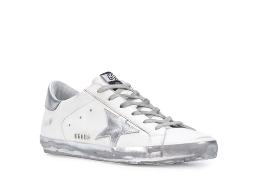 Davenzarry | Golden Goose Super-Star White Silver Sparkle - Women's | View 2