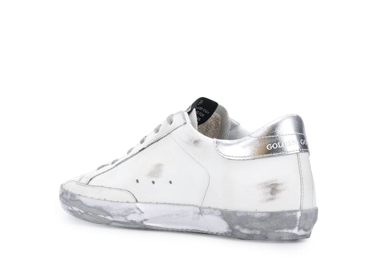 Davenzarry | Golden Goose Super-Star White Silver Sparkle - Women's | View 3