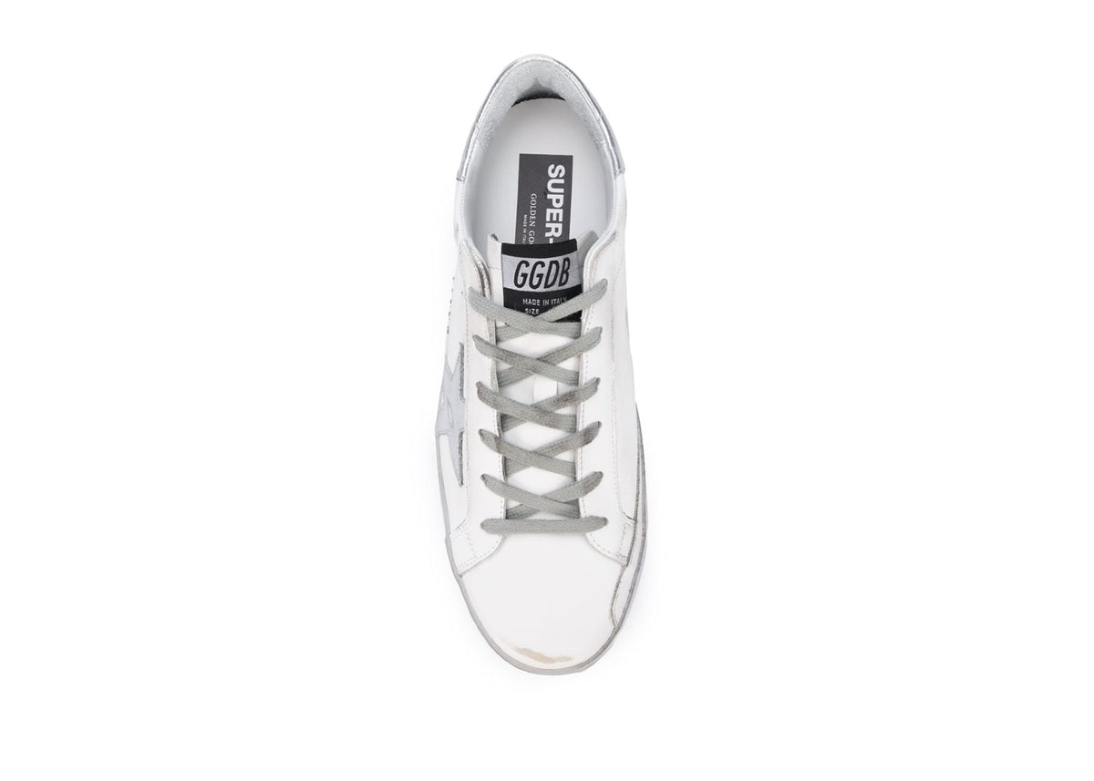 Davenzarry | Golden Goose Super-Star White Silver Sparkle - Women's | View 4