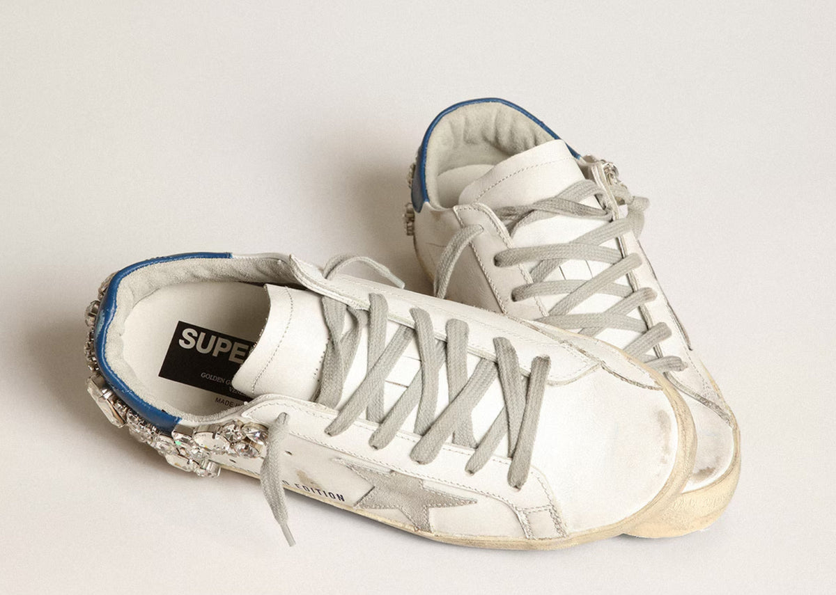 Davenzarry | Golden Goose Super-Star White Swarovski Stone - Women's | View 4