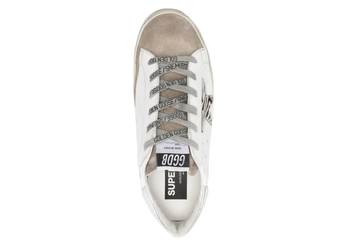 Davenzarry | Golden Goose Super-Star White Zebra Pony Star Silver Heel - Women's | View 4