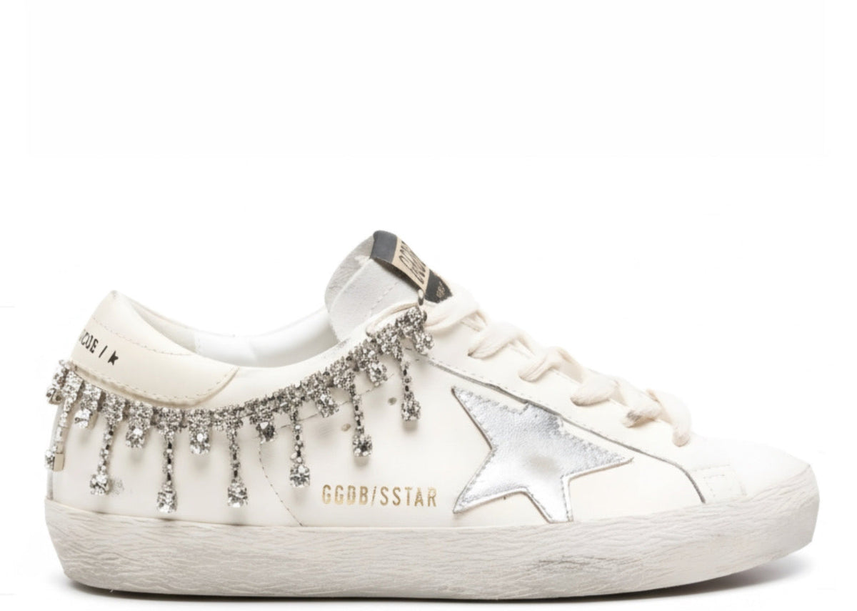 Davenzarry | Golden Goose Super-Star Nubuck Ice Gray Suede Star Swarovski Crystals - Women's | View 1