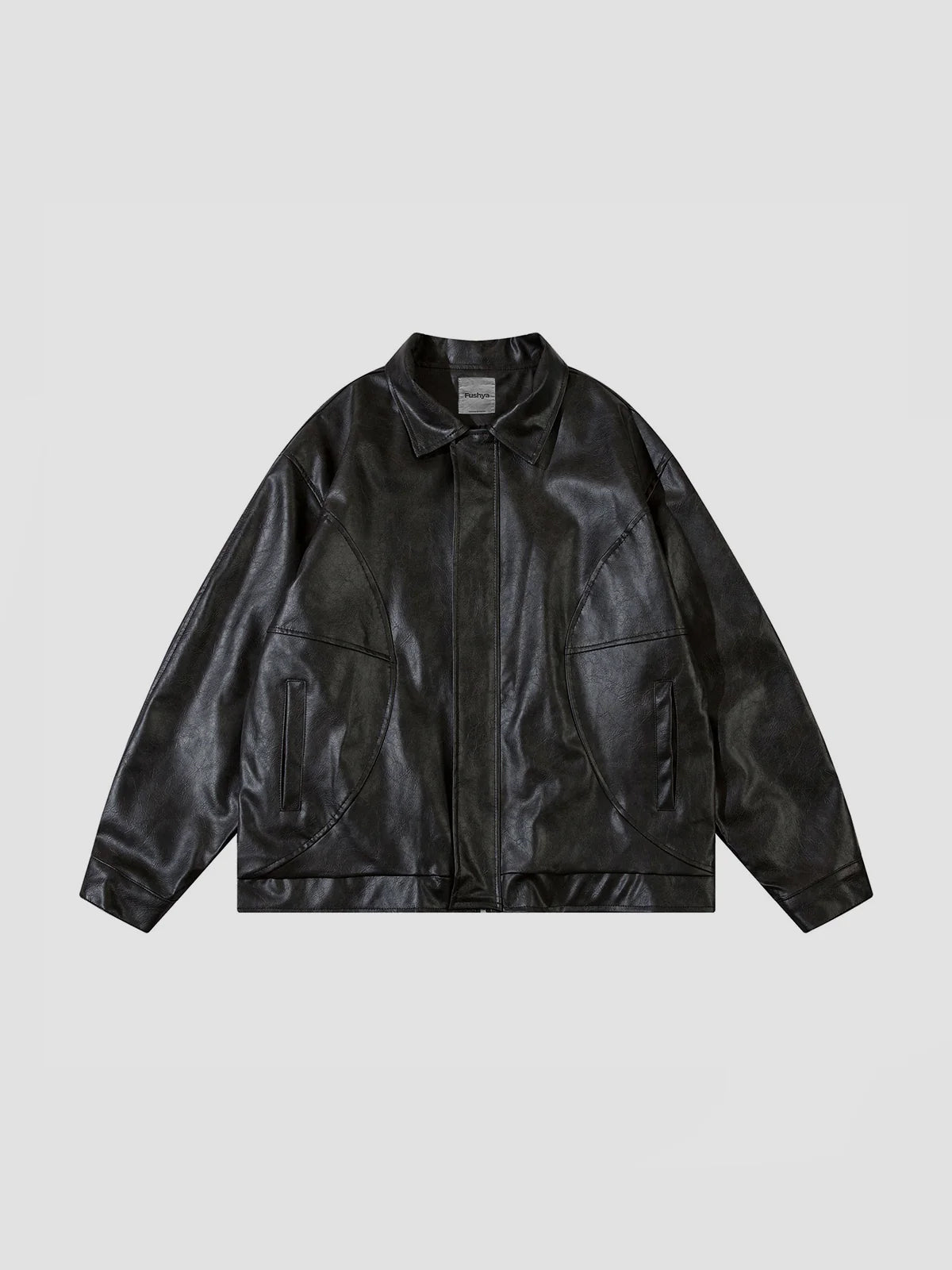 Fushya Stich Vintage Vibe Leather Jacket