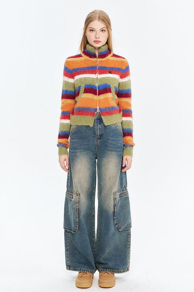 Fushya Colorful Cropped Cardigan