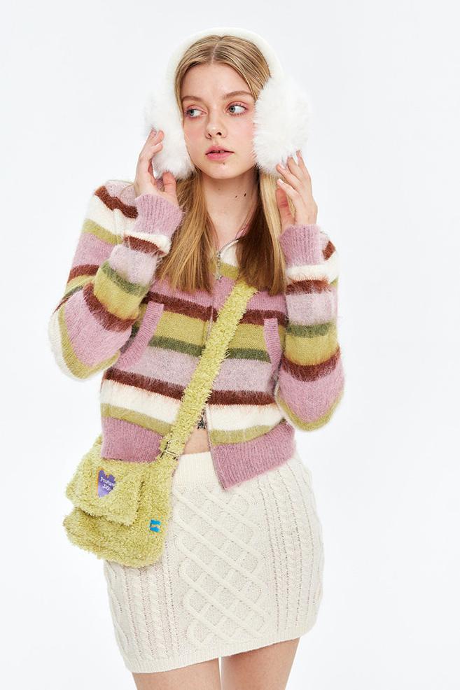 Fushya Colorful Cropped Cardigan