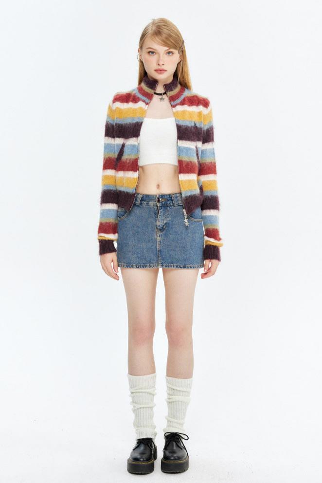 Fushya Colorful Cropped Cardigan