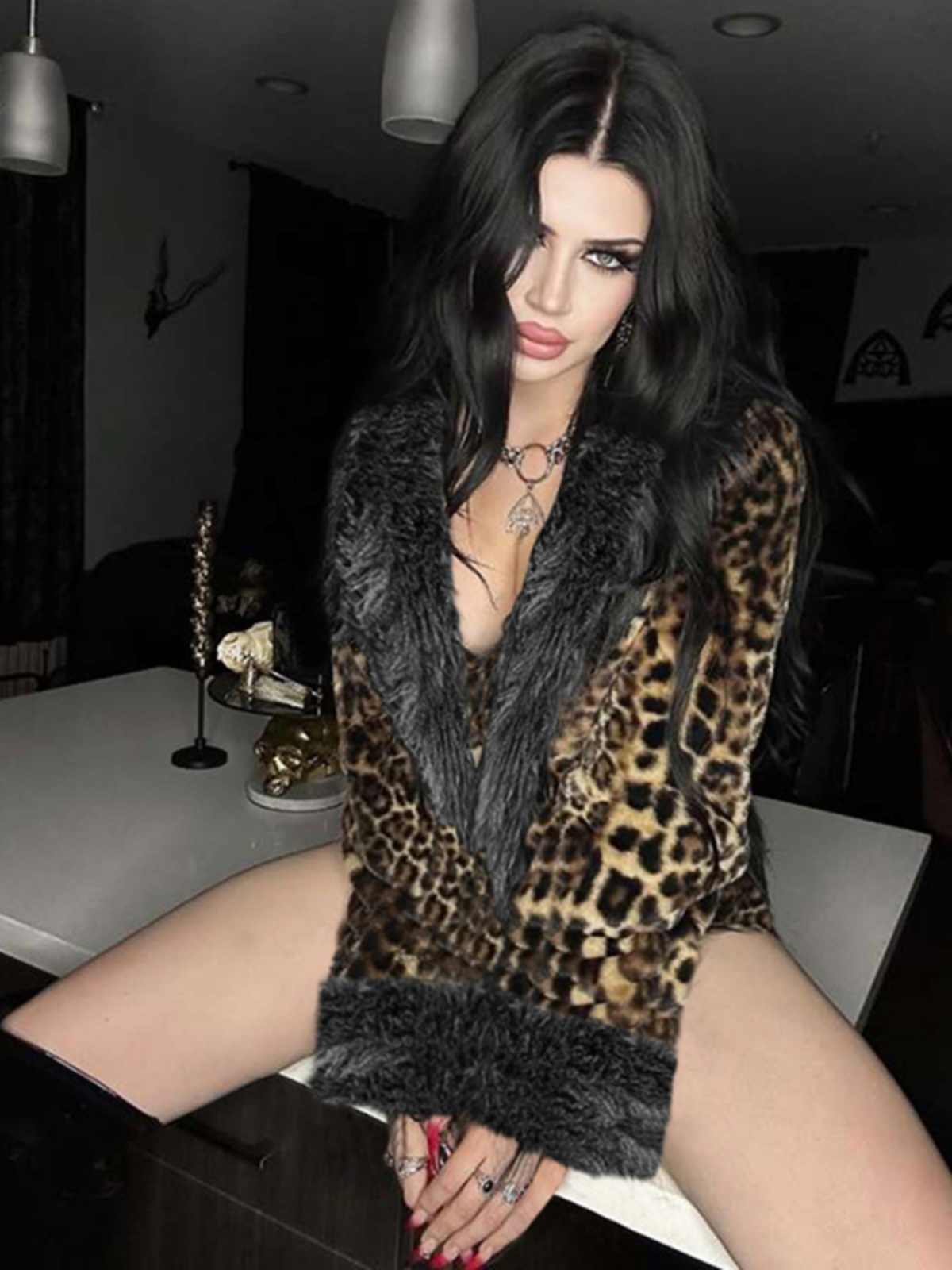 Fushya Leopar Kürk Ceket 