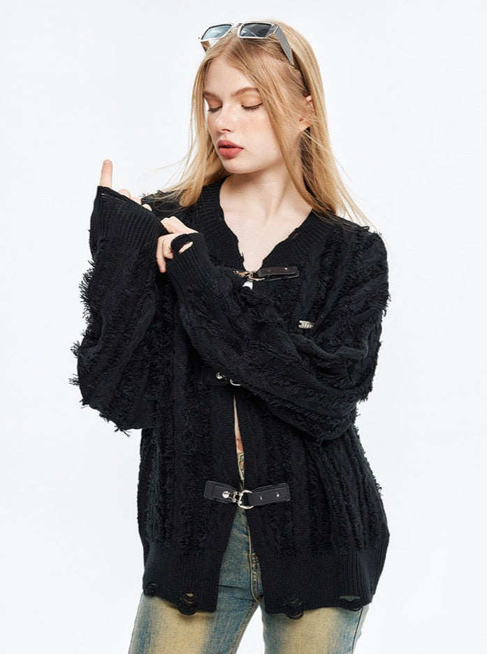 Fushya Belt Fringe Vintage Cardigan