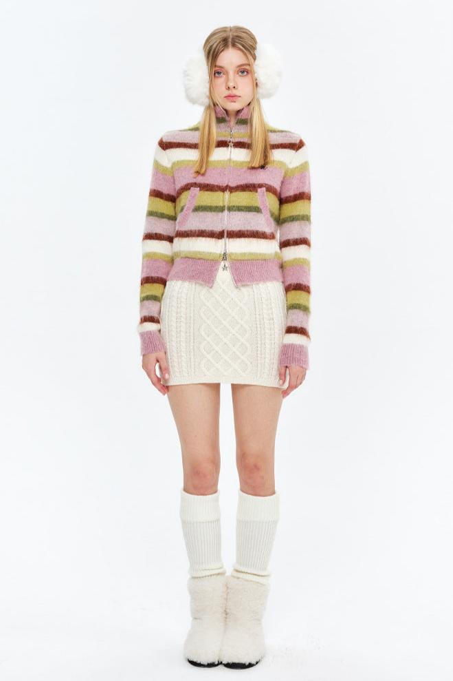 Fushya Colorful Cropped Cardigan