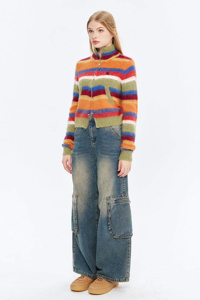 Fushya Colorful Cropped Cardigan