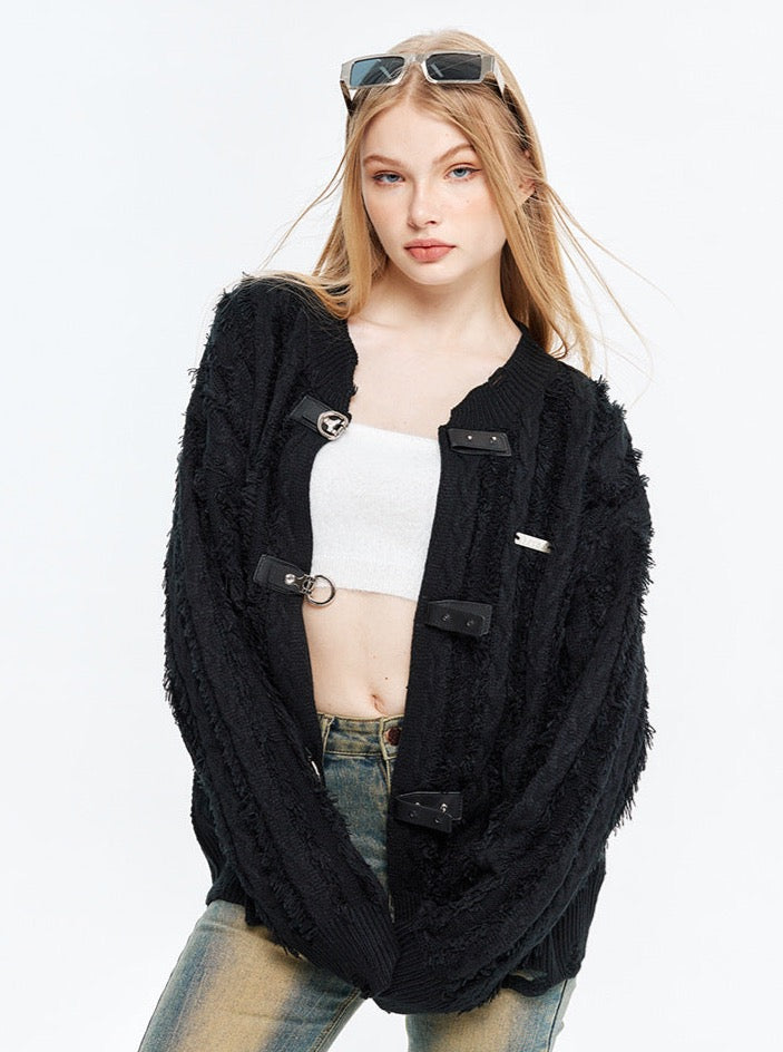 Fushya Belt Fringe Vintage Cardigan