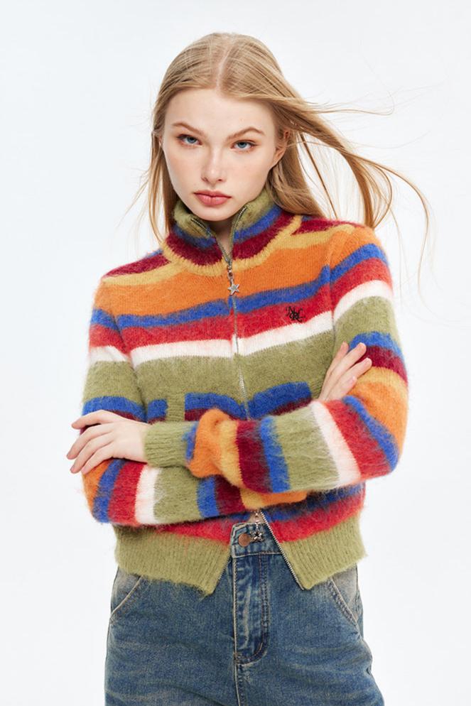 Fushya Colorful Cropped Cardigan