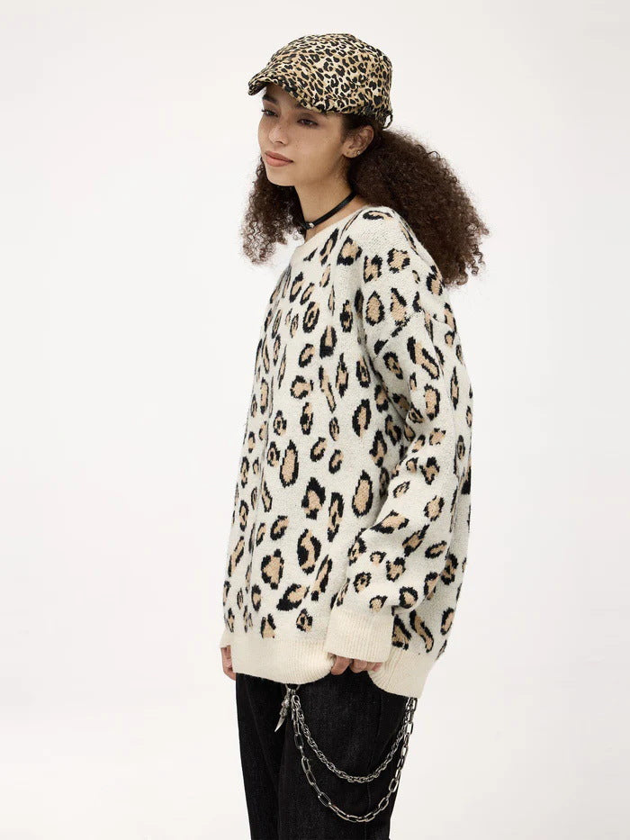 Fushya Leopard Oversized Sweater