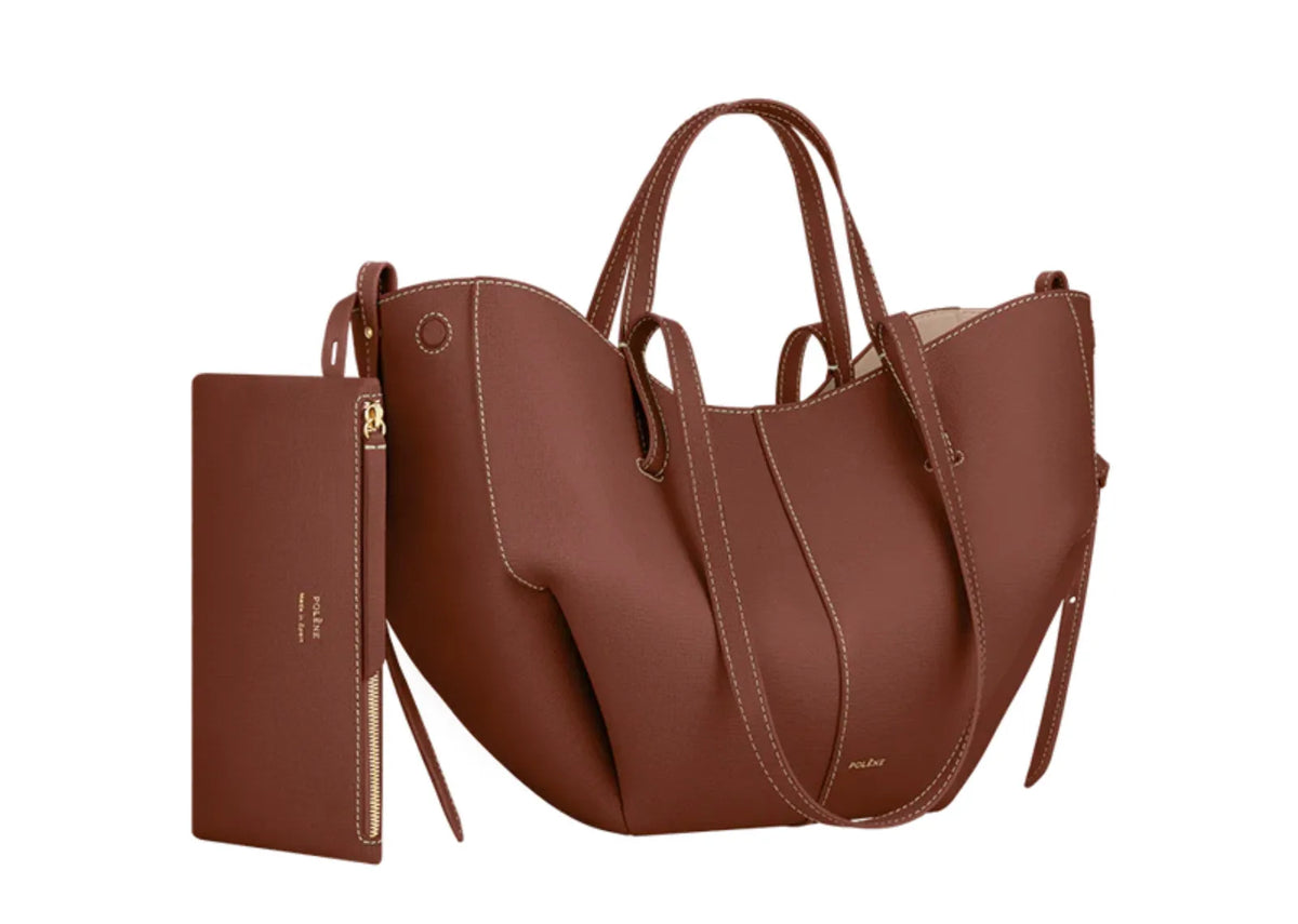 Davenzarry | Polène Cyme Mini Edition Textured Cognac | View 2