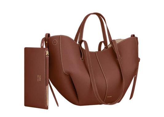 Davenzarry | Polène Cyme Mini Edition Textured Cognac | View 2