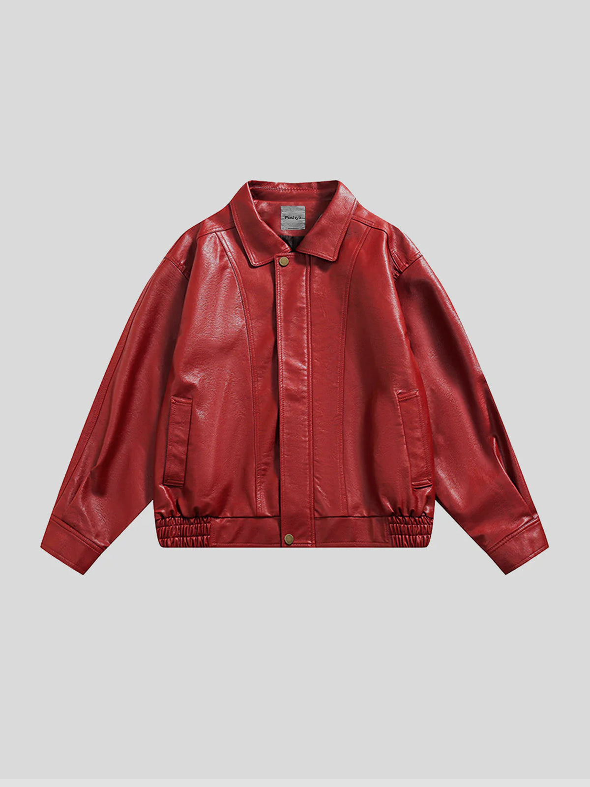 Fushya "80s tape" Red Vintage Leather Jacket