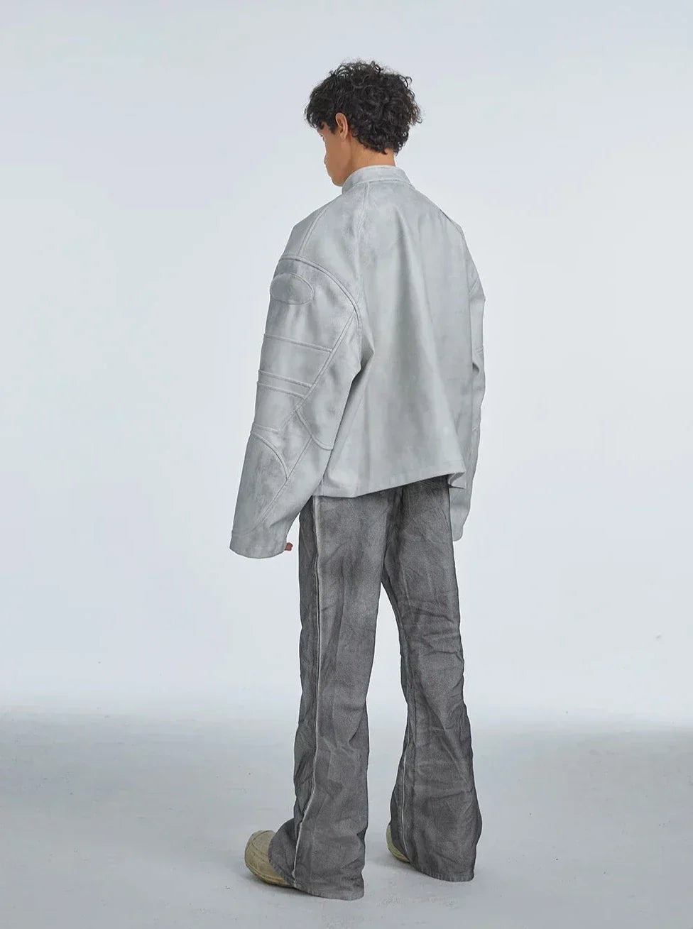 Fushya "Street Star" Designer Patch Leather Jacket