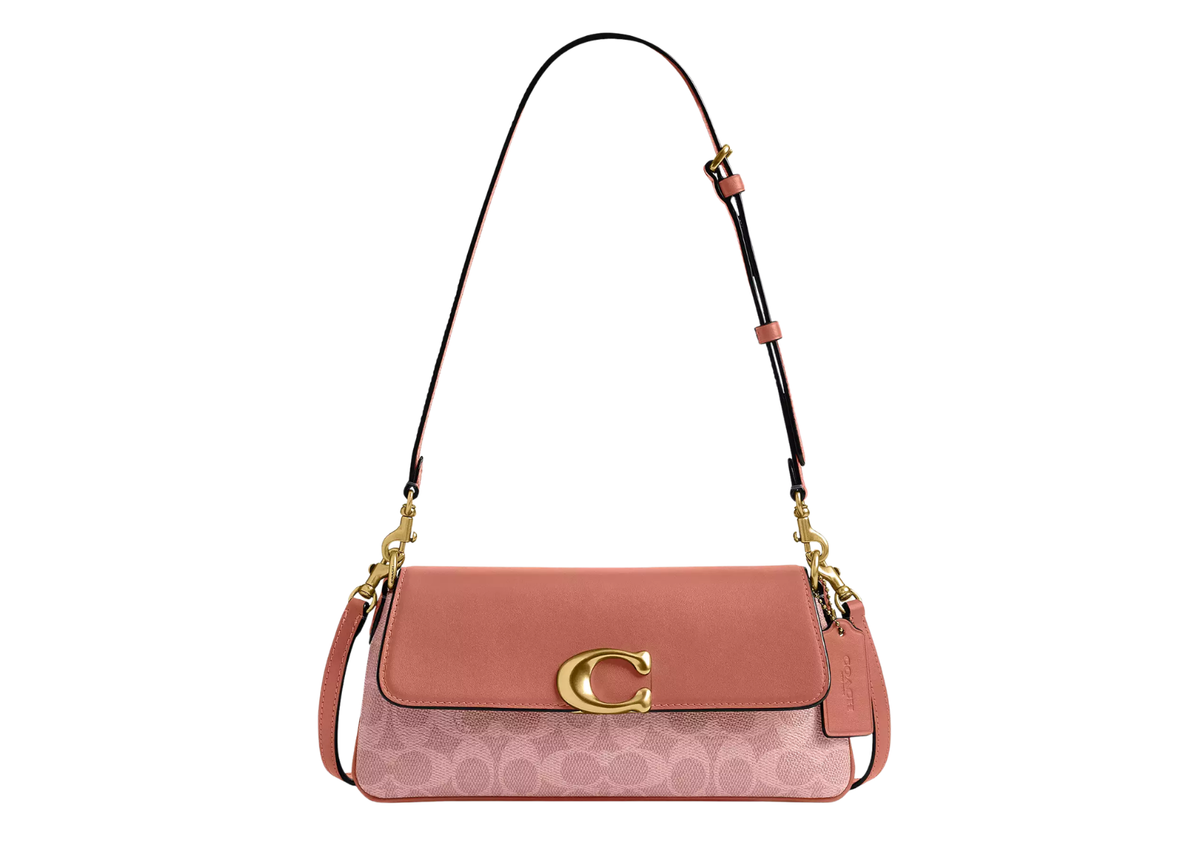 Davenzarry | Coach Jet Shoulder Bag In Signature Canvas Brass/Khaki Saddle | View 1