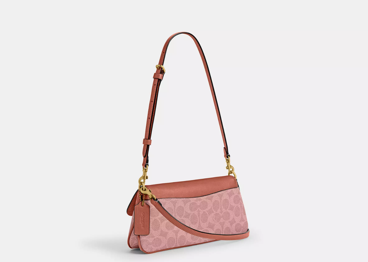 Davenzarry | Coach Jet Shoulder Bag In Signature Canvas Brass/Khaki Saddle | View 2