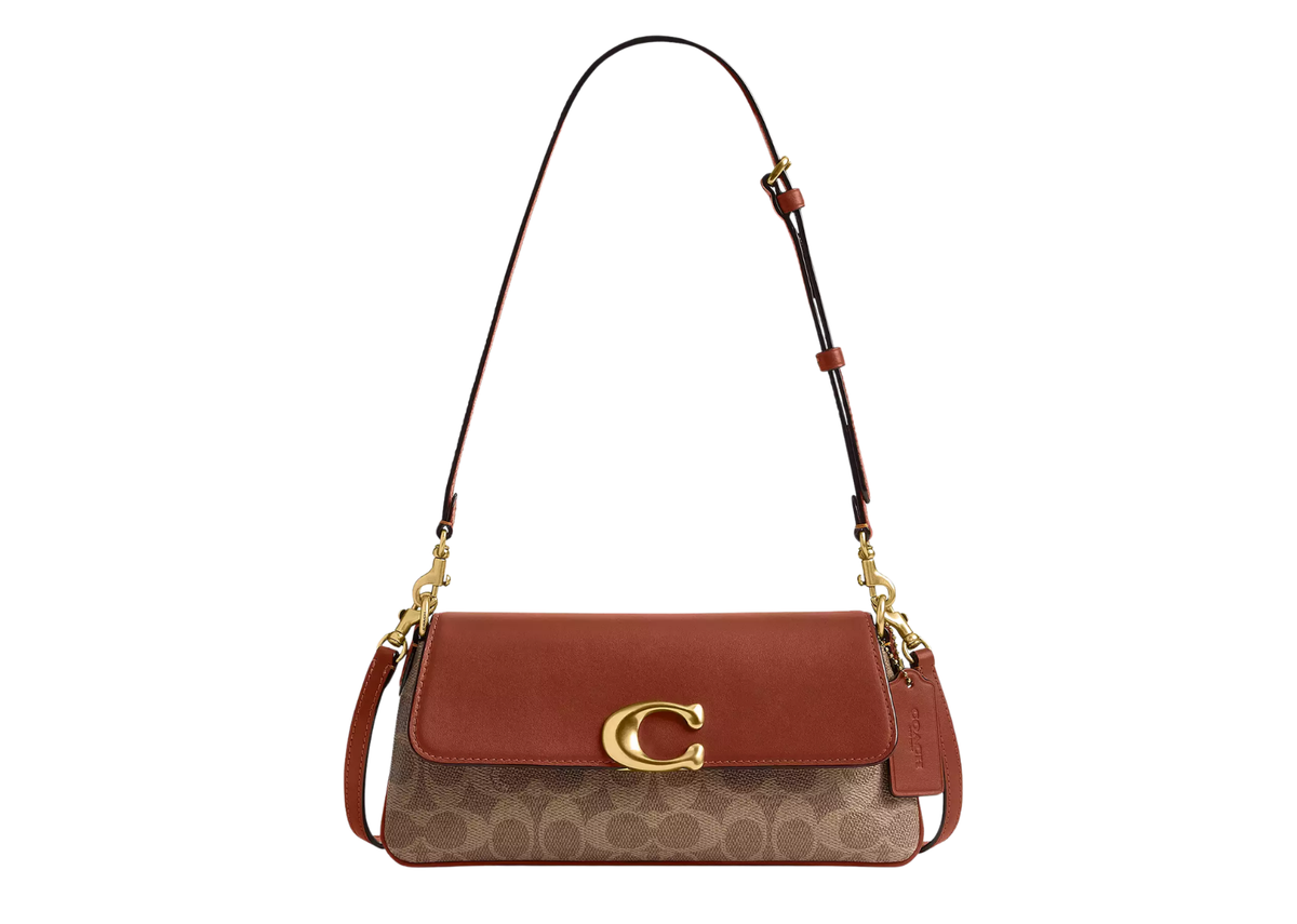 Davenzarry | Coach Jet Shoulder Bag In Signature Canvas Brass/Tan Caramel | View 1