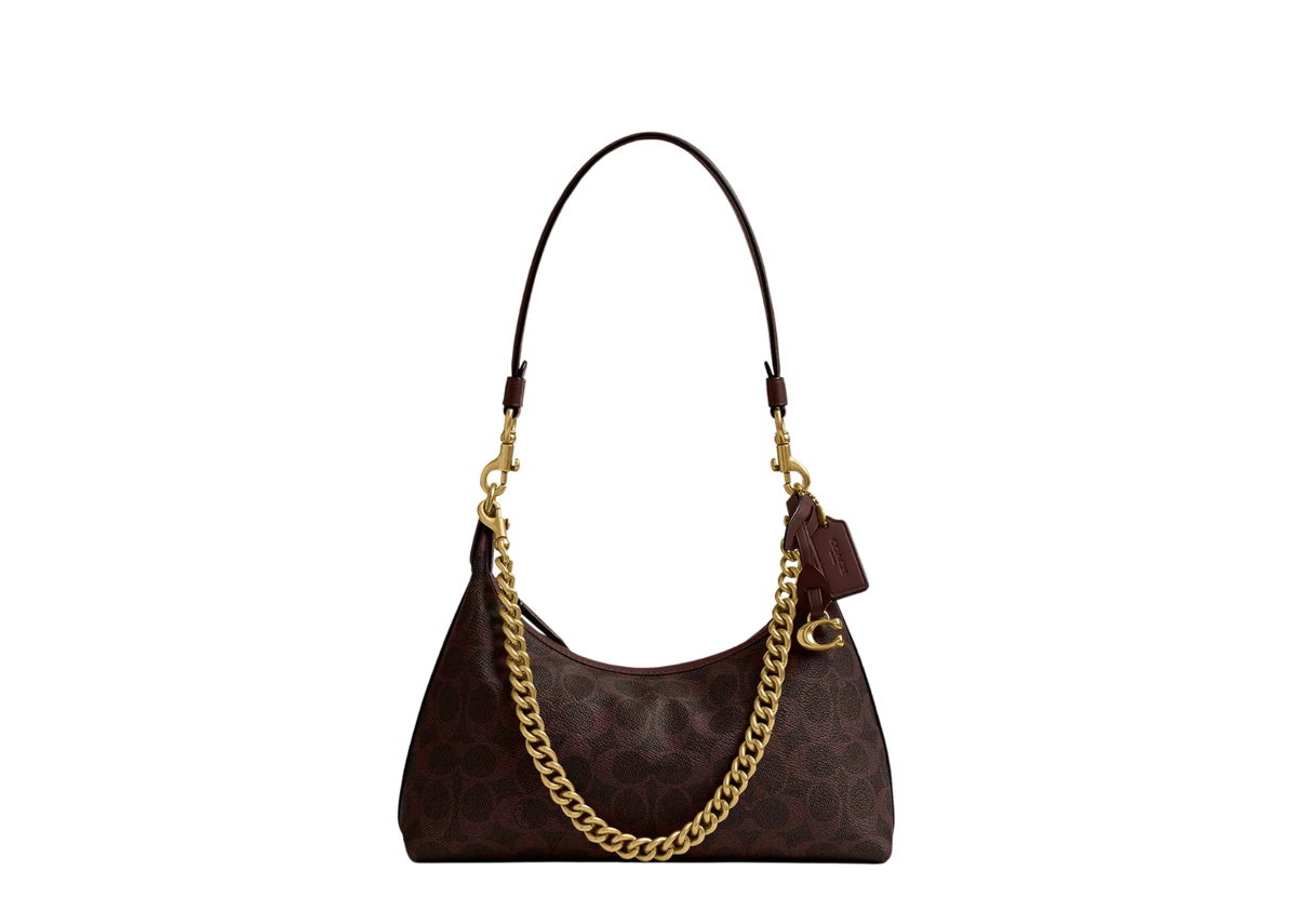 Davenzarry | Coach Juliet Shoulder Bag 25 In Signature Canvas Brass/Maple | View 1