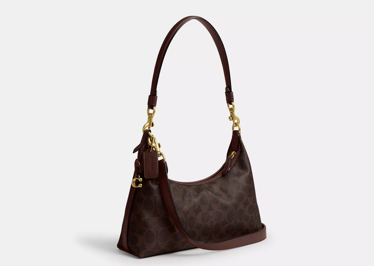 Davenzarry | Coach Juliet Shoulder Bag 25 In Signature Canvas Brass/Maple | View 2