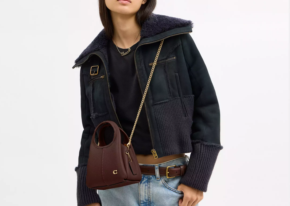 Davenzarry | Coach Lana Shoulder Bag 19 Brass/Maple | View 4