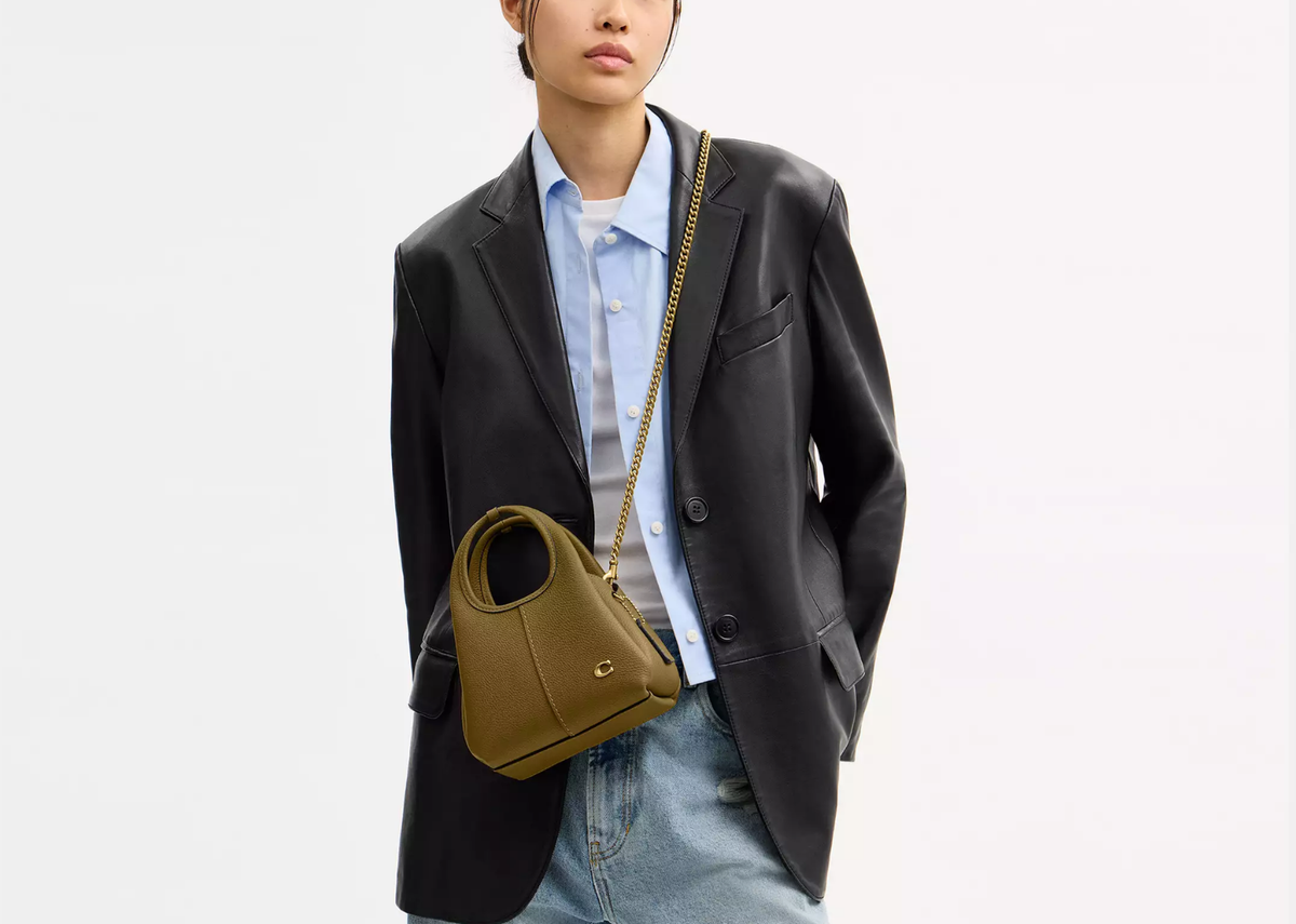 Davenzarry | Coach Lana Shoulder Bag 19 Brass/Muted Olive | View 3