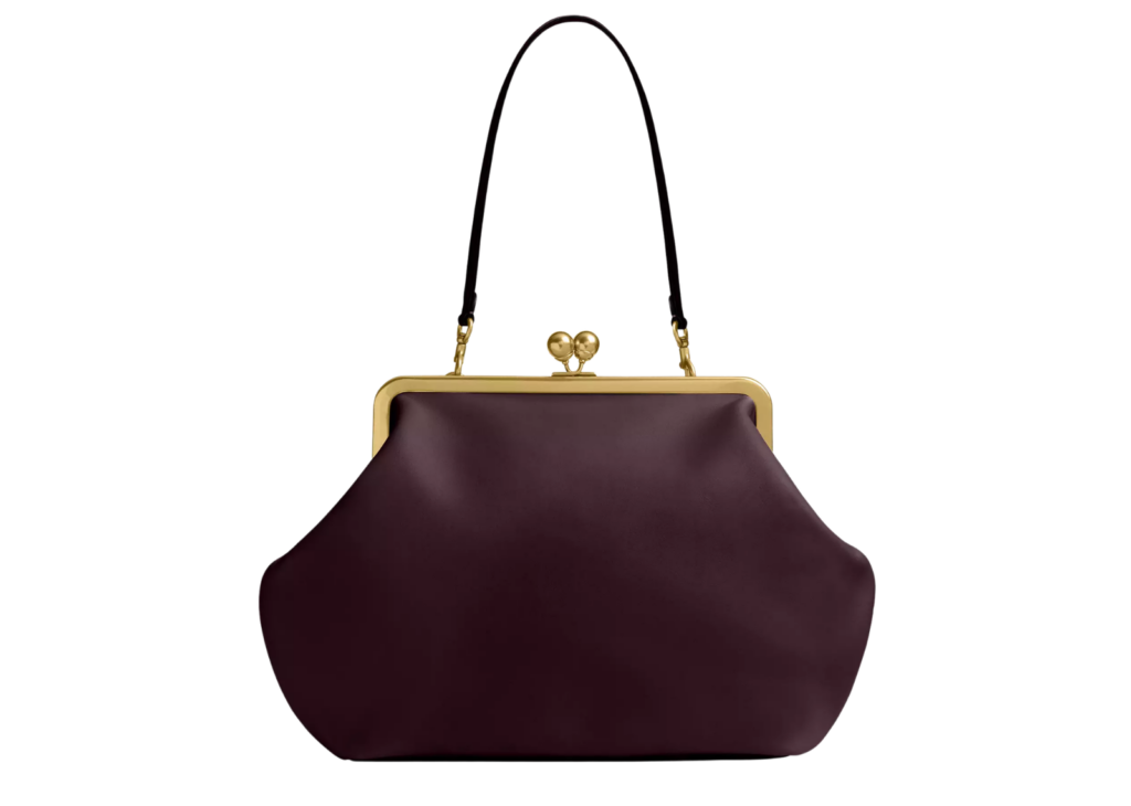 Davenzarry | Coach Large Kisslock Frame Bag Brass/Black Currant | View 4