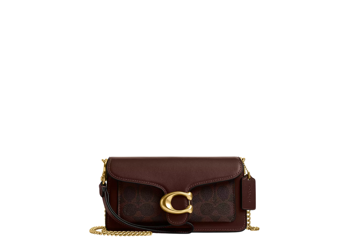 Davenzarry | Coach Tabby Chain Crossbody Bag 19 In Signature Canvas Brass/Maple | View 1