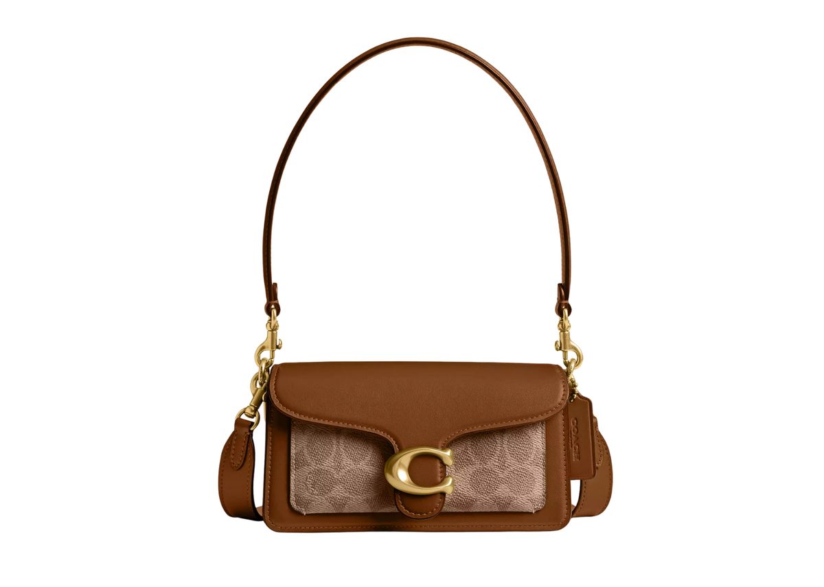 Davenzarry | Coach Tabby Shoulder Bag 20 In Signature Canvas Brass/Tan Brown | View 1