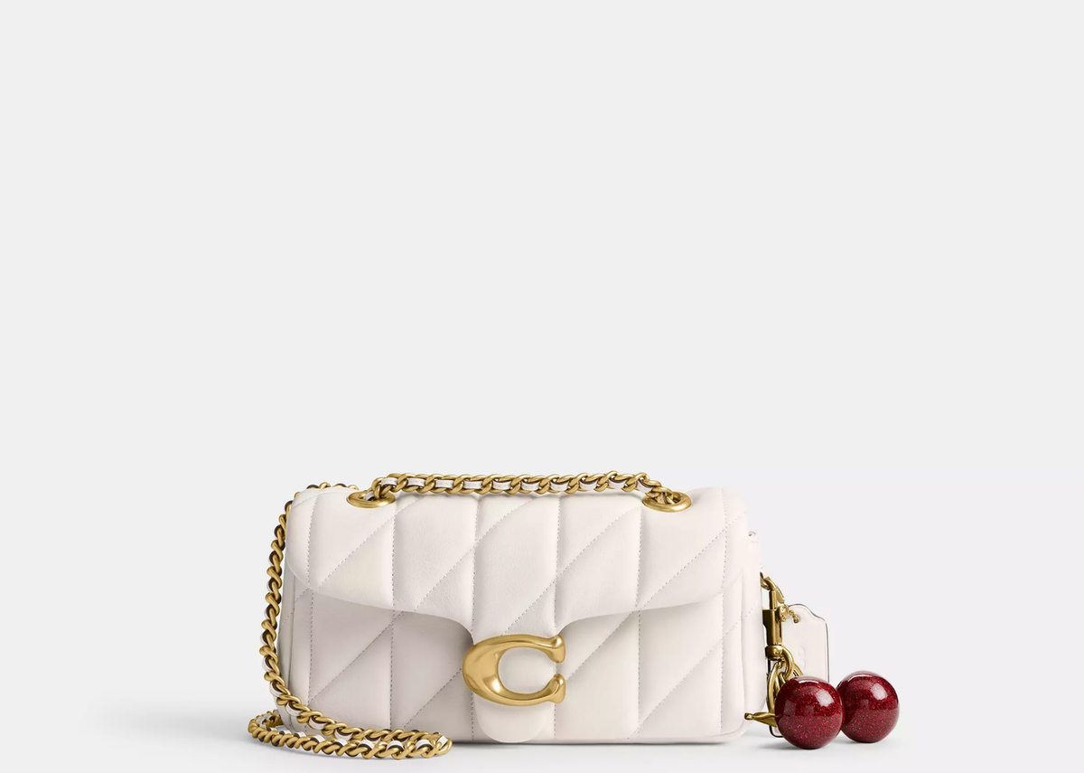 Davenzarry | Coach Tabby Shoulder Bag 20 Pillow Quilting Brass/Chalk | View 3