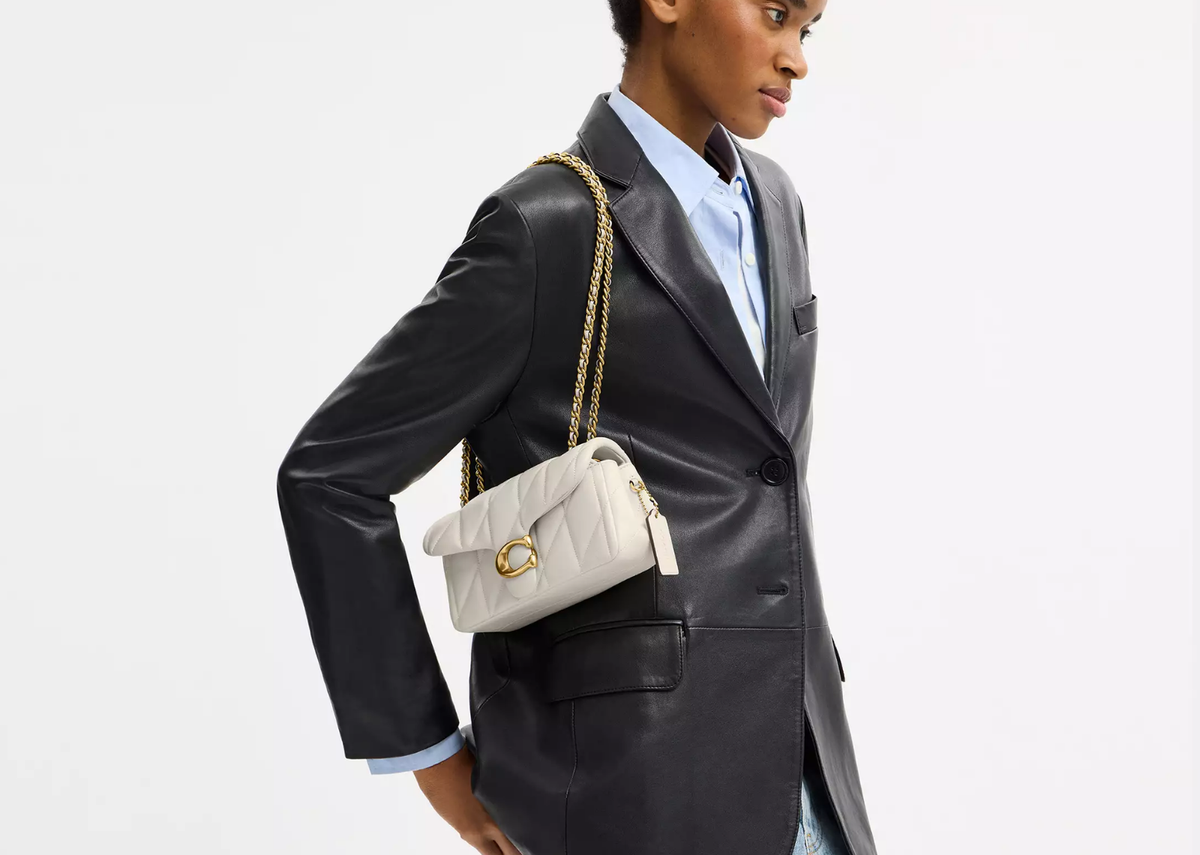 Davenzarry | Coach Tabby Shoulder Bag 20 Pillow Quilting Brass/Chalk | View 5
