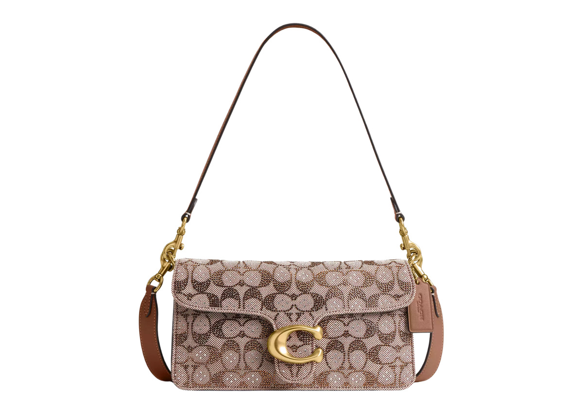 Davenzarry | Coach Tabby Shoulder Bag 26 Crystal Signature Jacquard Brass/Mushroom | View 1