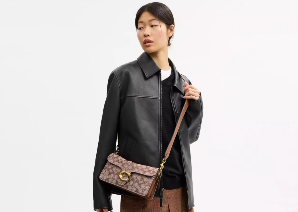 Davenzarry | Coach Tabby Shoulder Bag 26 Crystal Signature Jacquard Brass/Mushroom | View 10
