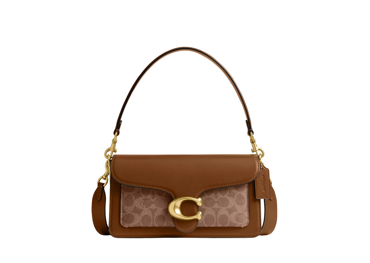 Davenzarry | Coach Tabby Shoulder Bag 26 In Signature Canvas Brass/Tan Brown | View 1