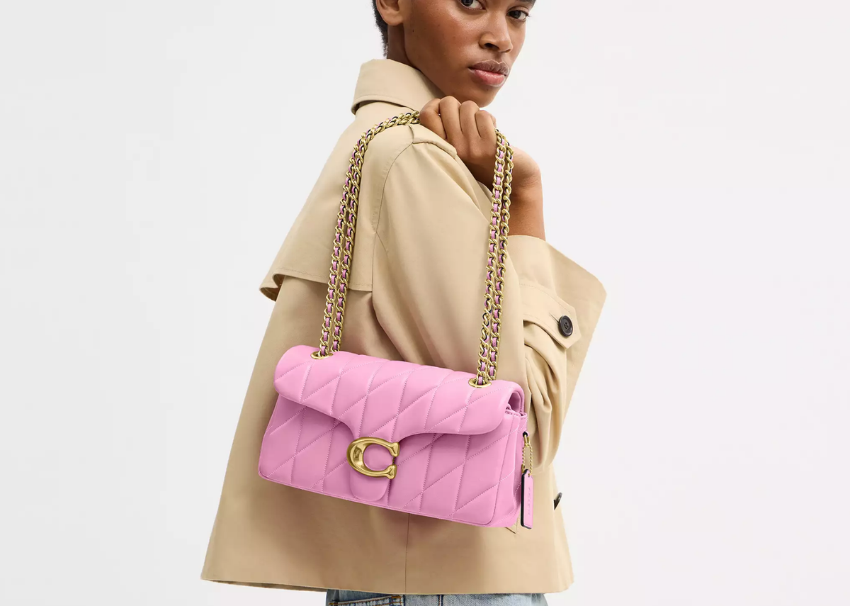 Davenzarry | Coach Tabby Shoulder Bag 26 Pillow Quilting Brass/Flower Pink | View 5